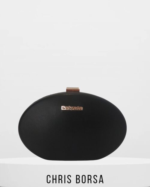 Μικρό Τσαντάκι Clutch Μαύρο Οβάλ Privata