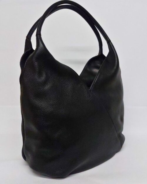 Δερμάτινη  Μαύρη Τσάντα Ώμου