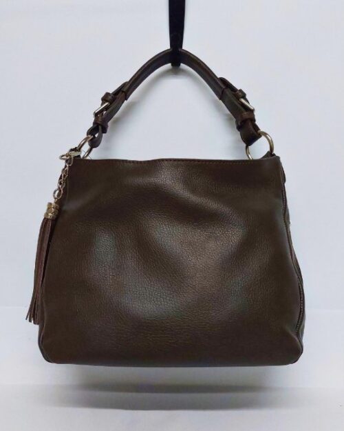 Δερμάτινη Τσάντα Ώμου Καφέ