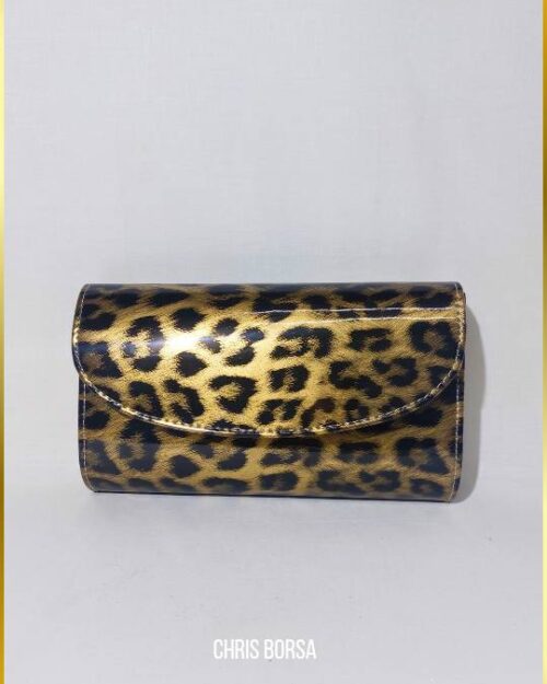 Καφέ Leopard Βραδινό Τσαντάκι Λουστρίνι