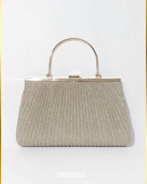 Βραδινό Τσαντάκι Χρυσό Clutch με Χερούλι